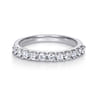 Straight Wedding Ring in 14k White Gold with Round Natural Diamond at Gabriel & Co.