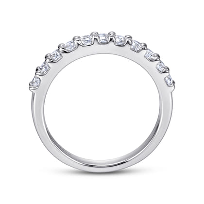 Manila - 14K White Gold 11 Stone Shared Prong Diamond Anniversary Band