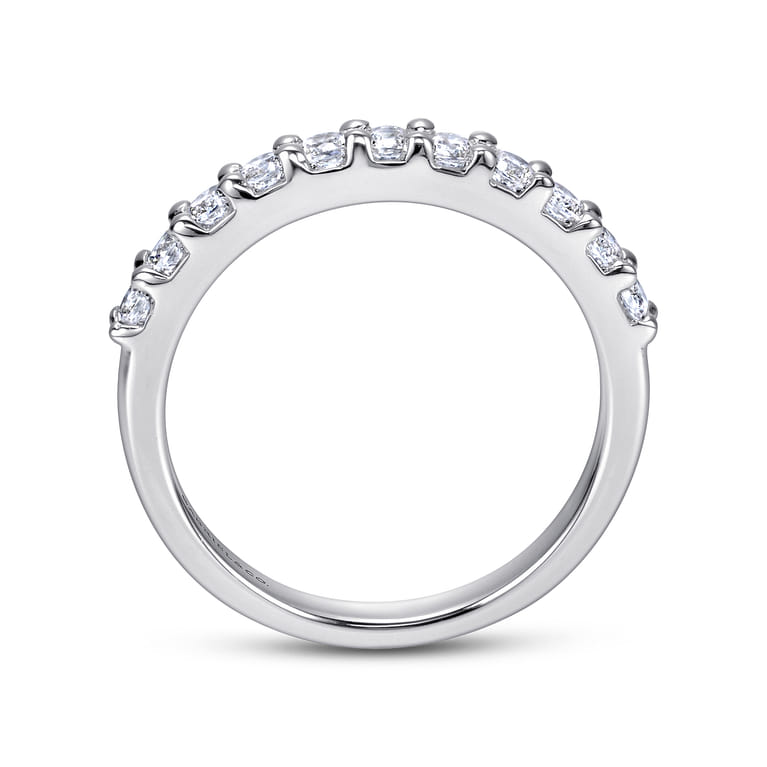 Straight Wedding Ring in 14k White Gold with Round Natural Diamond at Gabriel & Co. - Shot 2