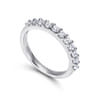 Straight Wedding Ring in 14k White Gold with Round Natural Diamond at Gabriel & Co.