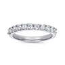 Straight Wedding Ring in 14k White Gold with Round Natural Diamond at Gabriel & Co.