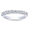 Straight Wedding Ring in 14k White Gold with Round Natural Diamond at Gabriel & Co.