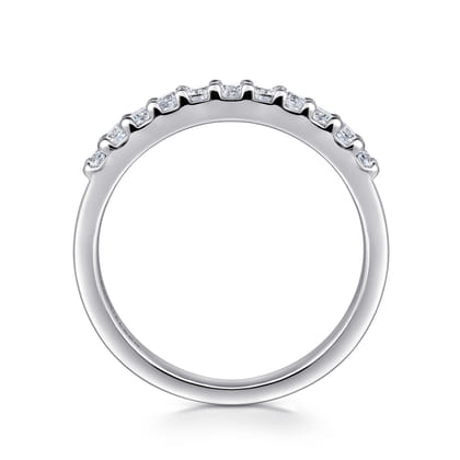 Manila - 14K White Gold 11 Stone Shared Prong Set Diamond Wedding Band