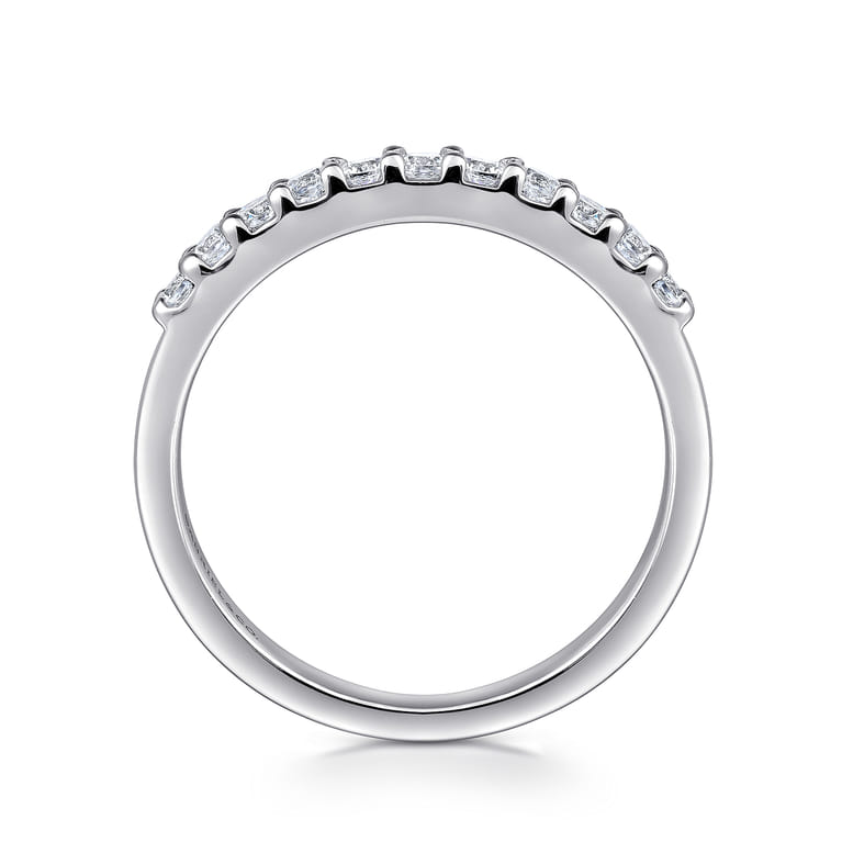Straight Wedding Ring in 14k White Gold with Round Natural Diamond at Gabriel & Co. - Shot 2