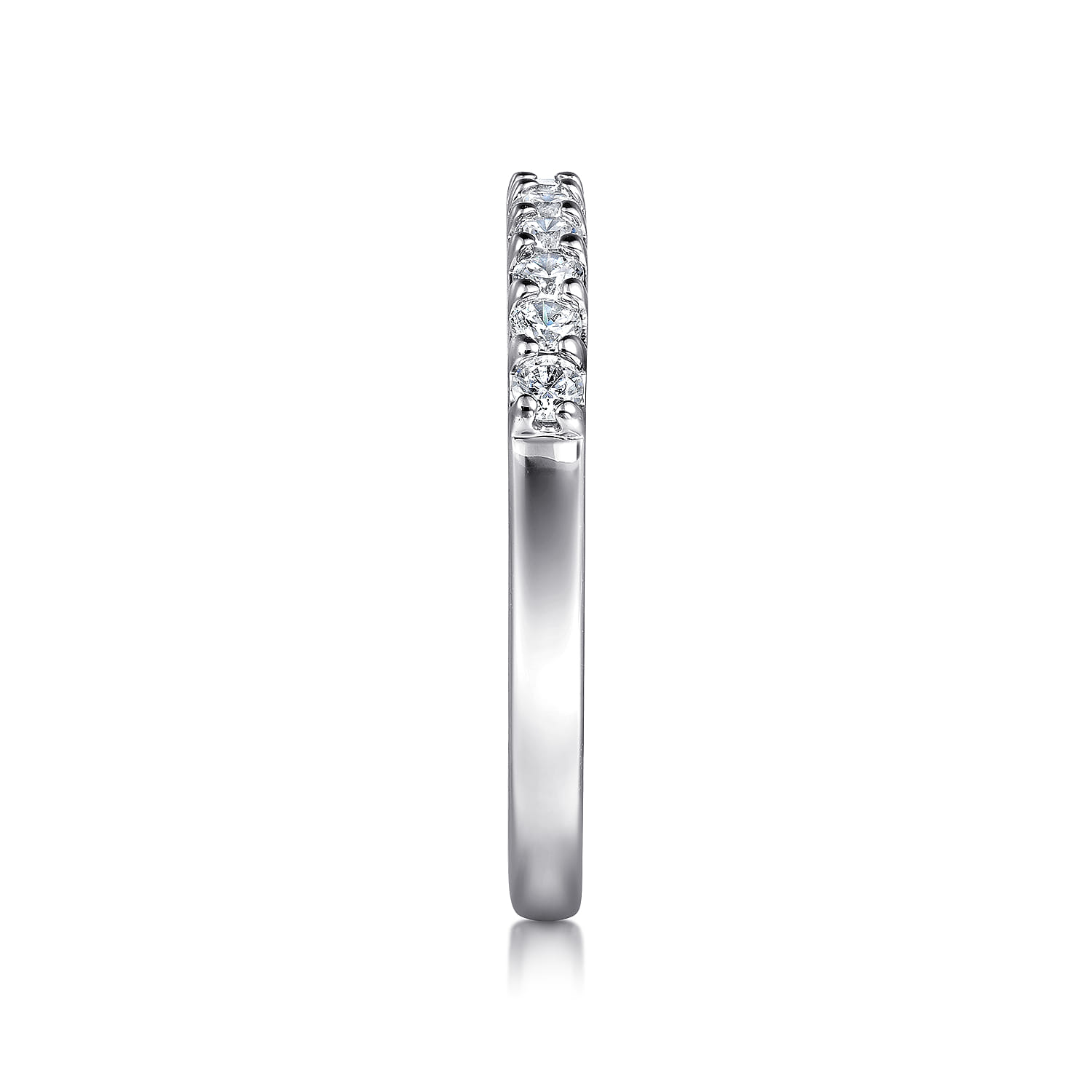 Straight Wedding Ring in 14k White Gold with Round Natural Diamond at Gabriel & Co. - Shot 4