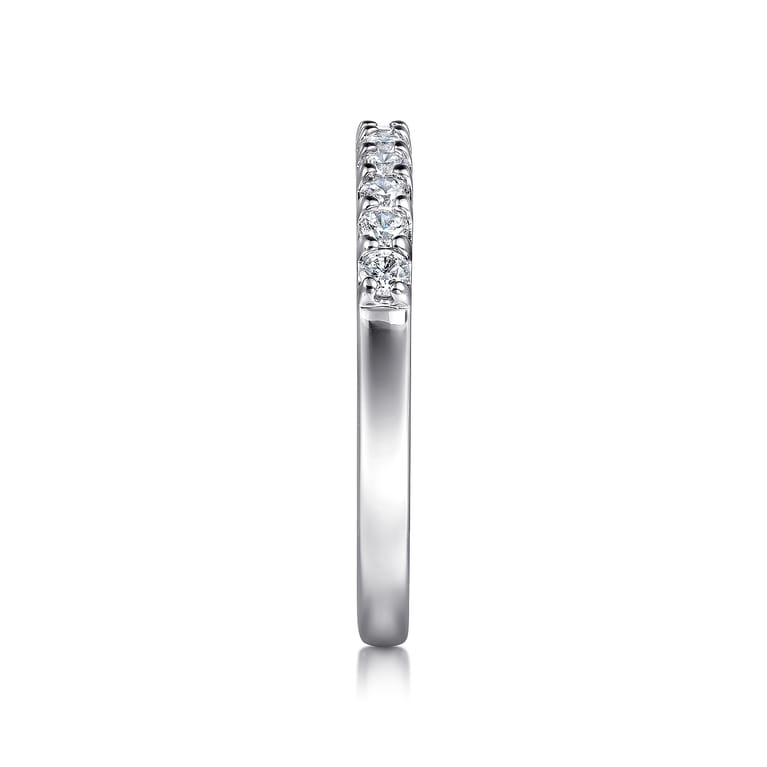 Straight Wedding Ring in 14k White Gold with Round Natural Diamond at Gabriel & Co. - Shot 4