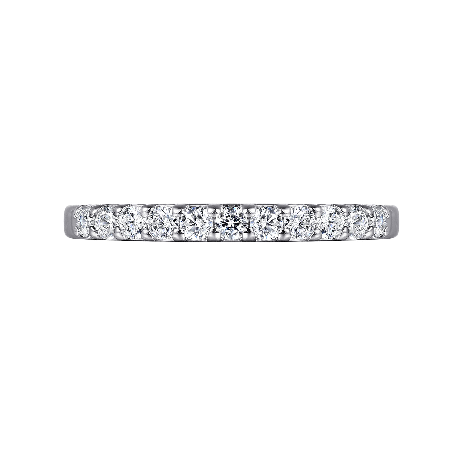 Straight Wedding Ring in 14k White Gold with Round Natural Diamond at Gabriel & Co. - Shot 6