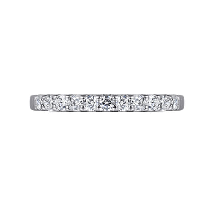 Manila - 14K White Gold 11 Stone Shared Prong Set Diamond Wedding Band