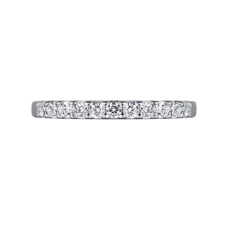 Straight Wedding Ring in 14k White Gold with Round Natural Diamond at Gabriel & Co. - Shot 6