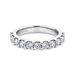 Manila - 14K White Gold 11 Stone Shared Prong Set Diamond Wedding Band