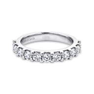 Manila - 14K White Gold 11 Stone Shared Prong Set Diamond Wedding Band