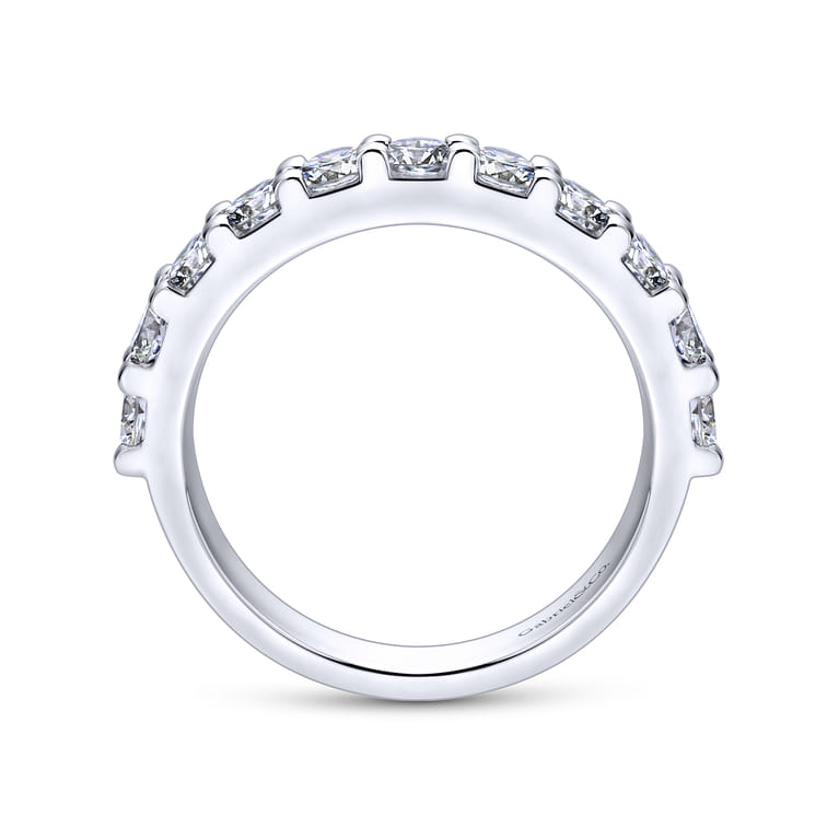 Straight Wedding Ring in 14k White Gold with Round Natural Diamond at Gabriel & Co. - Shot 2