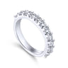 Straight Wedding Ring in 14k White Gold with Round Natural Diamond at Gabriel & Co.