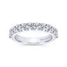 Straight Wedding Ring in 14k White Gold with Round Natural Diamond at Gabriel & Co.