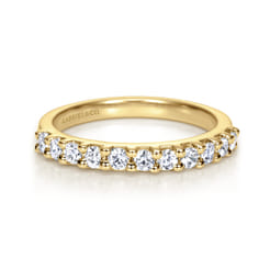 Manila - 14K Yellow Gold 11 Stone Shared Prong Diamond Anniversary Band