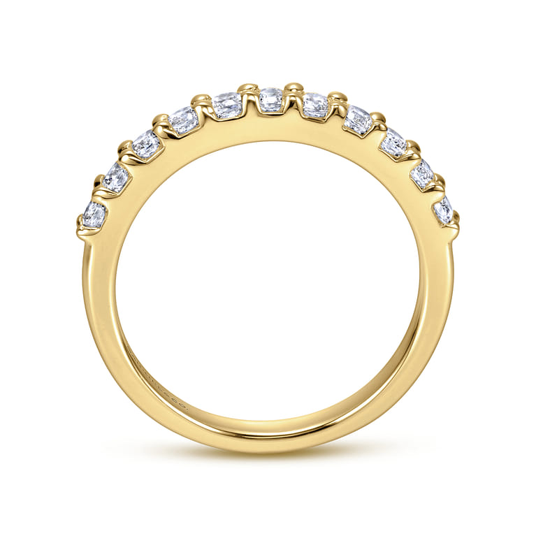 Straight Wedding Ring in 14k Yellow Gold with Round Natural Diamond at Gabriel & Co. - Shot 2