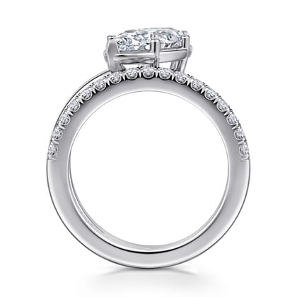 Margo - 14K White Gold Bezel Prong Marquise Shape Wrap Engagement Ring