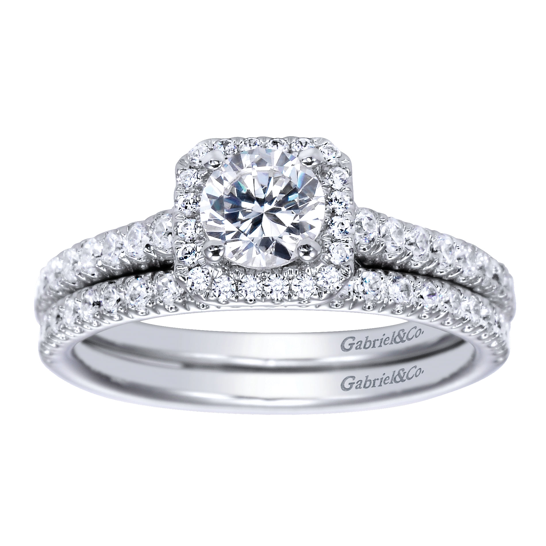 Margot - 14K White Gold Round Halo Diamond Engagement Ring - 0.34 ct - Shot 4