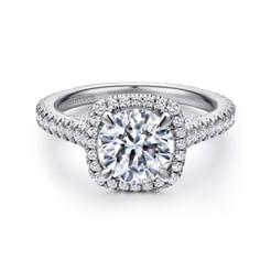 14K White Gold Diamond Engagement Ring