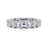 Eternity Band Wedding Ring in 14k White Gold with Emerald Cut Natural Diamond at Gabriel & Co.