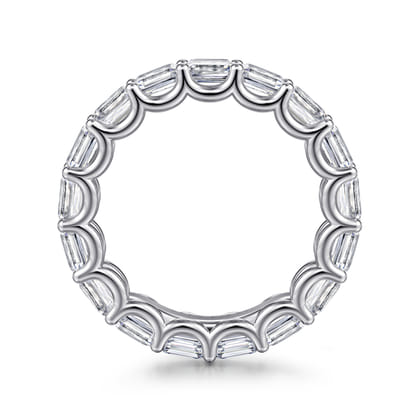 Mariposa - 14K White Gold Scallop Setting East West Emerald Cut Diamond Eternity Band