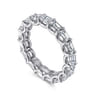 Eternity Band Wedding Ring in 14k White Gold with Emerald Cut Natural Diamond at Gabriel & Co.