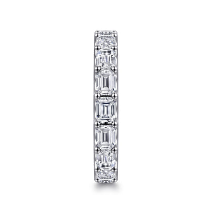 Mariposa - 14K White Gold Scallop Setting East West Emerald Cut Diamond Eternity Band