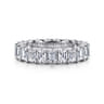 Eternity Band Wedding Ring in 14k White Gold with Emerald Cut Natural Diamond at Gabriel & Co.