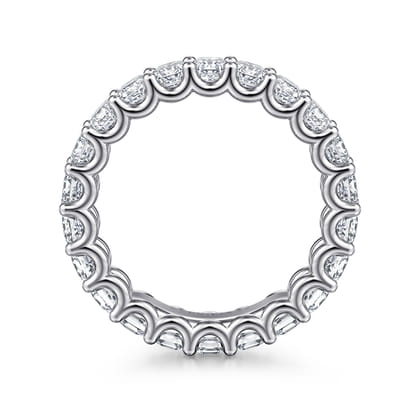 Mariposa - 14K White Gold Scallop Setting Emerald Cut Diamond Eternity Band