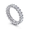 Eternity Band Wedding Ring in 14k White Gold with Emerald Cut Natural Diamond at Gabriel & Co.