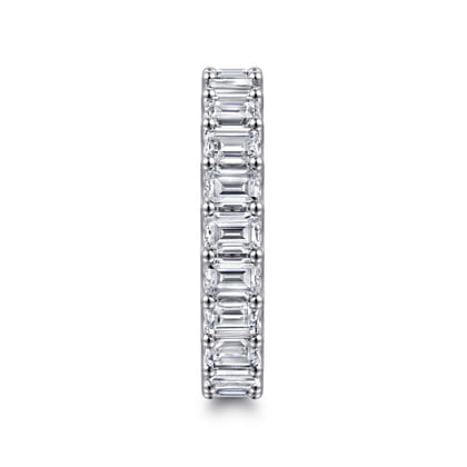 Mariposa - 14K White Gold Scallop Setting Emerald Cut Diamond Eternity Band