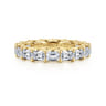 Eternity Band Wedding Ring in 14k Yellow Gold with Emerald Cut Natural Diamond at Gabriel & Co.