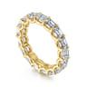 Eternity Band Wedding Ring in 14k Yellow Gold with Emerald Cut Natural Diamond at Gabriel & Co.