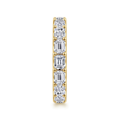 Mariposa - 14K Yellow Gold Scallop Setting East West Emerald Cut Diamond Eternity Band