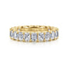 Eternity Band Wedding Ring in 14k Yellow Gold with Emerald Cut Natural Diamond at Gabriel & Co.