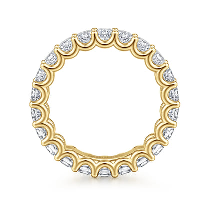 Mariposa - 14K Yellow Gold Scallop Setting Emerald Cut Diamond Eternity Band