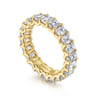 Eternity Band Wedding Ring in 14k Yellow Gold with Emerald Cut Natural Diamond at Gabriel & Co.