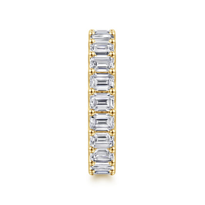 Mariposa - 14K Yellow Gold Scallop Setting Emerald Cut Diamond Eternity Band
