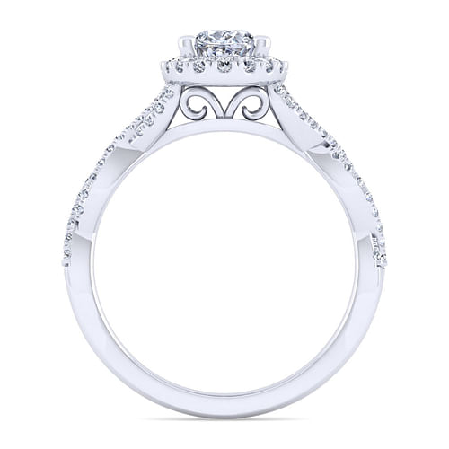 Marissa - 14K White Gold Oval Halo Diamond Engagement Ring - 0.27 ct - Shot 2