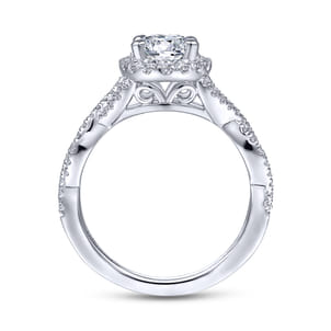 Marissa - 14K White Gold Oval Halo Diamond Engagement Ring
