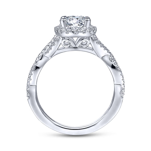 Marissa - 14K White Gold Oval Halo Diamond Engagement Ring - 0.39 ct - Shot 2
