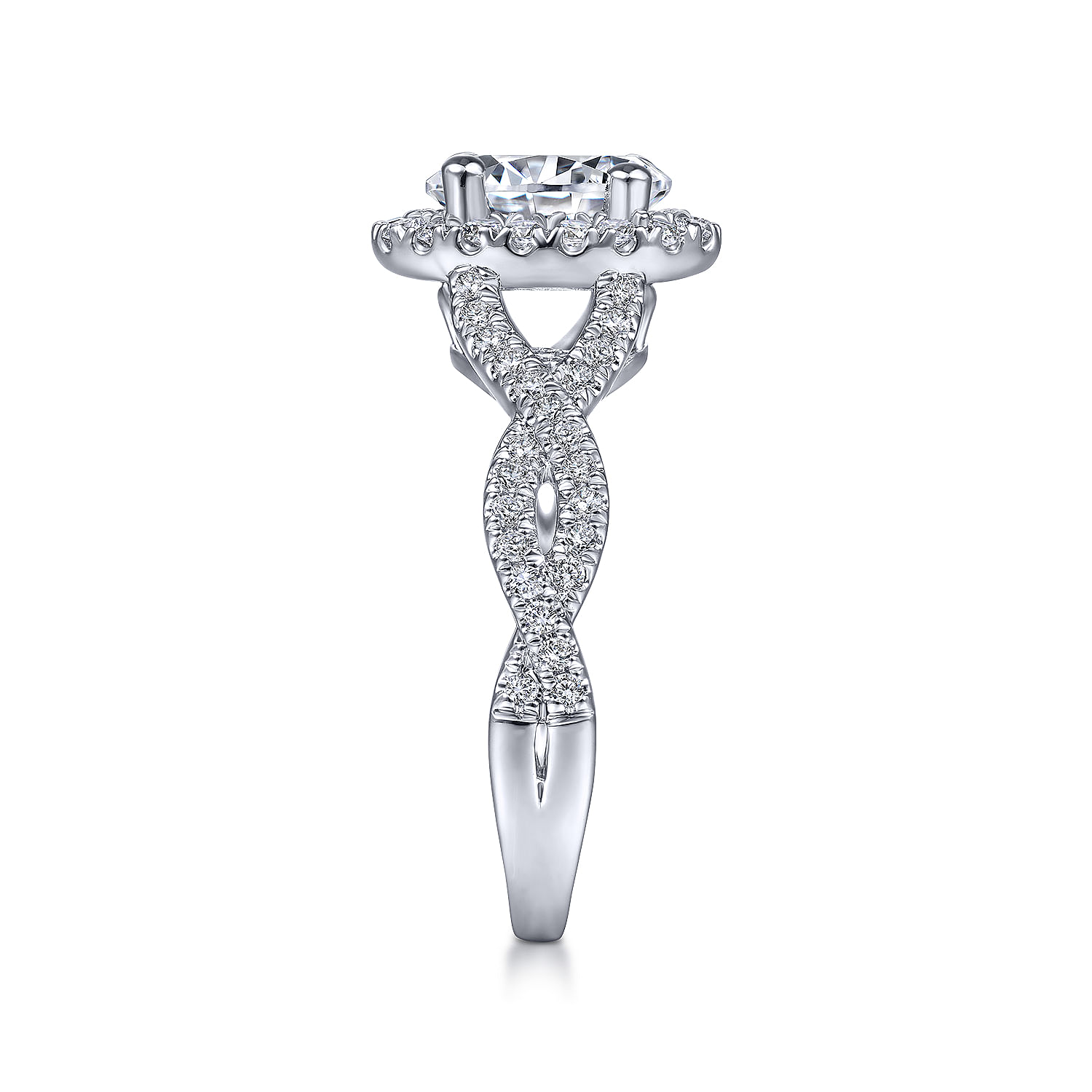 Marissa - 14K White Gold Oval Halo Diamond Engagement Ring