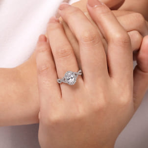 Marissa - 14K White Gold Oval Halo Diamond Engagement Ring