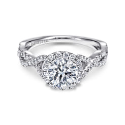 Marissa - 14K White Gold Round Halo Diamond Engagement Ring