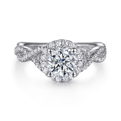 Marissa - 14K White Gold Round Halo Diamond Engagement Ring