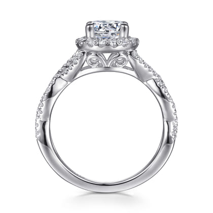 Marissa - 14K White Gold Round Halo Diamond Engagement Ring