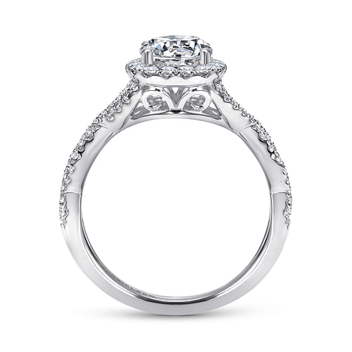 Marissa - 14K White Gold Round Halo Diamond Engagement Ring - 0.39 ct - Shot 2