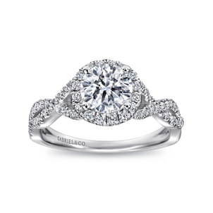 Marissa - 14K White Gold Round Halo Diamond Engagement Ring