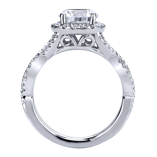 Marissa - 14K White Gold Round Halo Diamond Engagement Ring - 0.44 ct - Shot 2