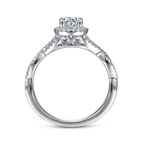 Marissa - 14K White Gold Round Halo Diamond Engagement Ring - 0.23 ct - Shot 2